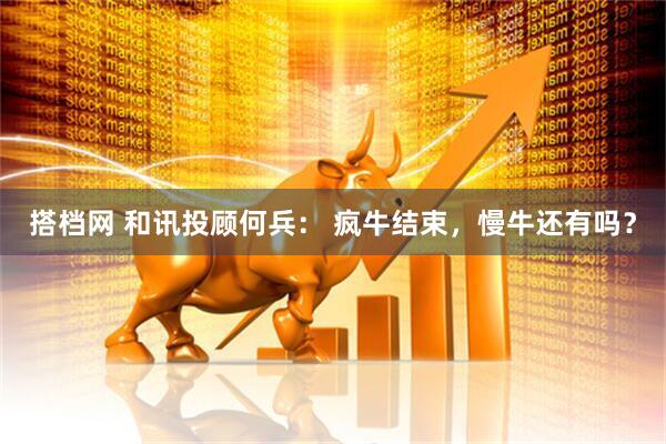 搭档网 和讯投顾何兵： 疯牛结束，慢牛还有吗？