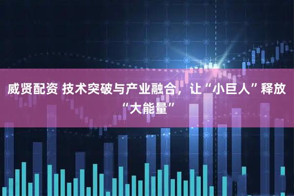 威贤配资 技术突破与产业融合,让“小巨人”释放“大能量”